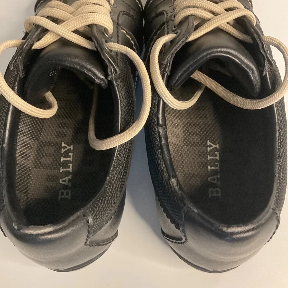Bally Golf Shoes Shoes 27902 Black Leather Red/White Stitching‎ Women's 7.5